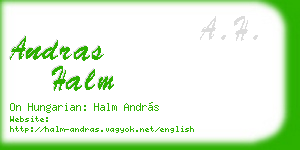 andras halm business card